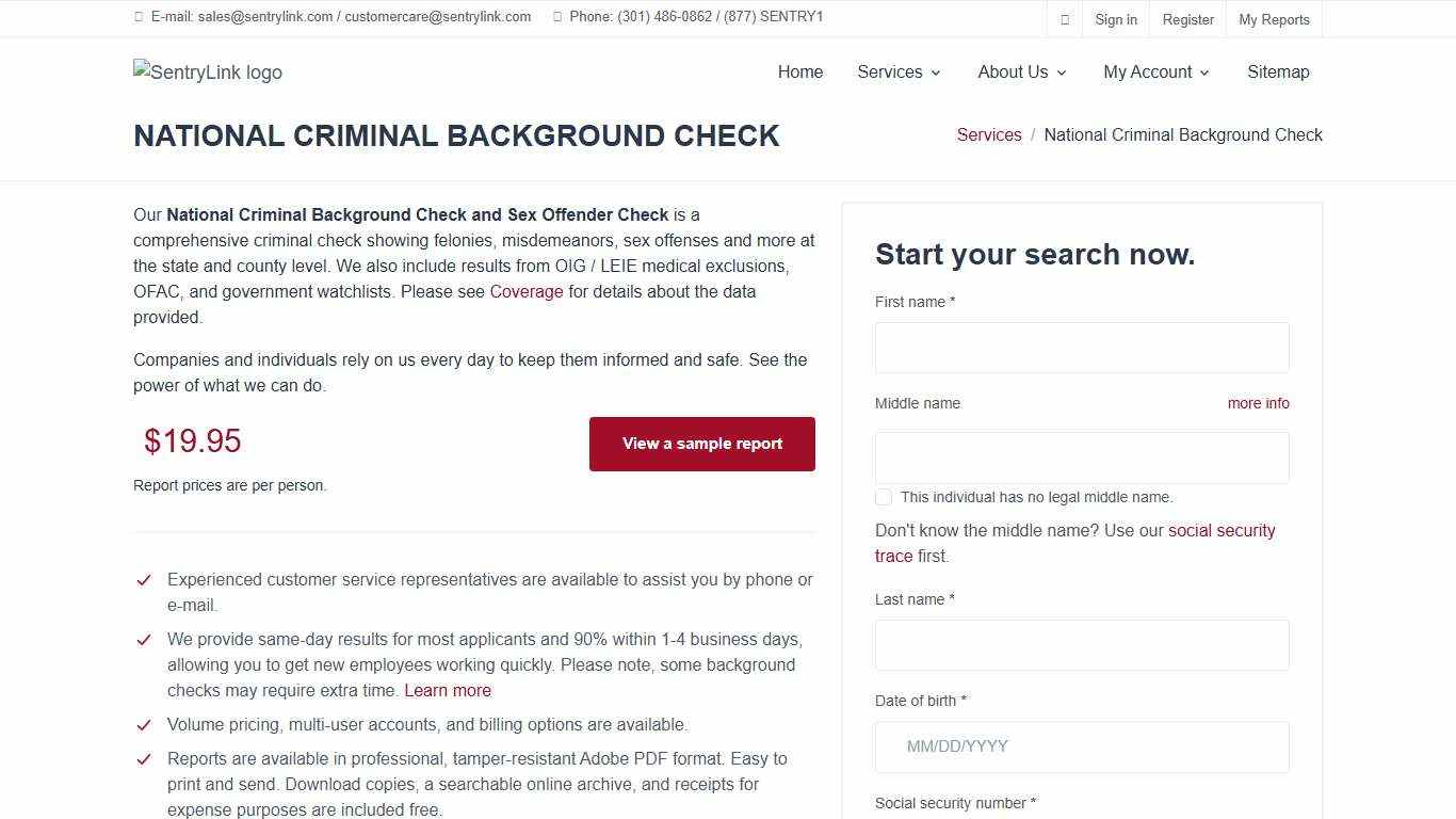 National Criminal Background Check
